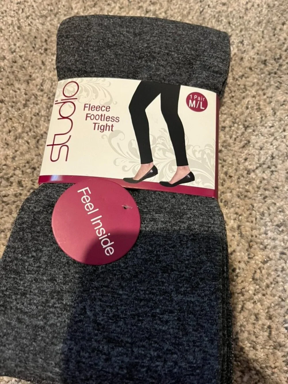 STUDIO FLEEC FOOTLESS TIGHT GRAY SZ M/L